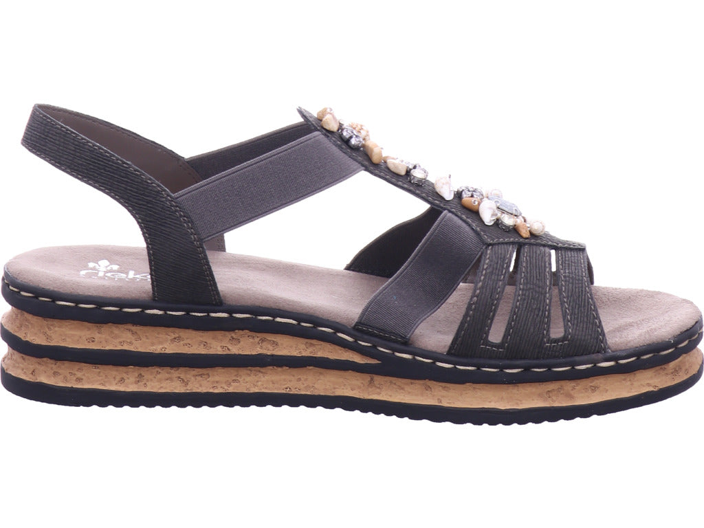Rieker Damen Sandalette  in grau