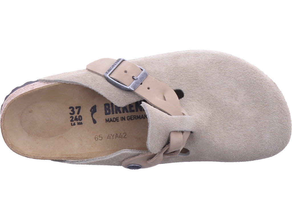 Birkenstock Boston Braided Suede mules in brown