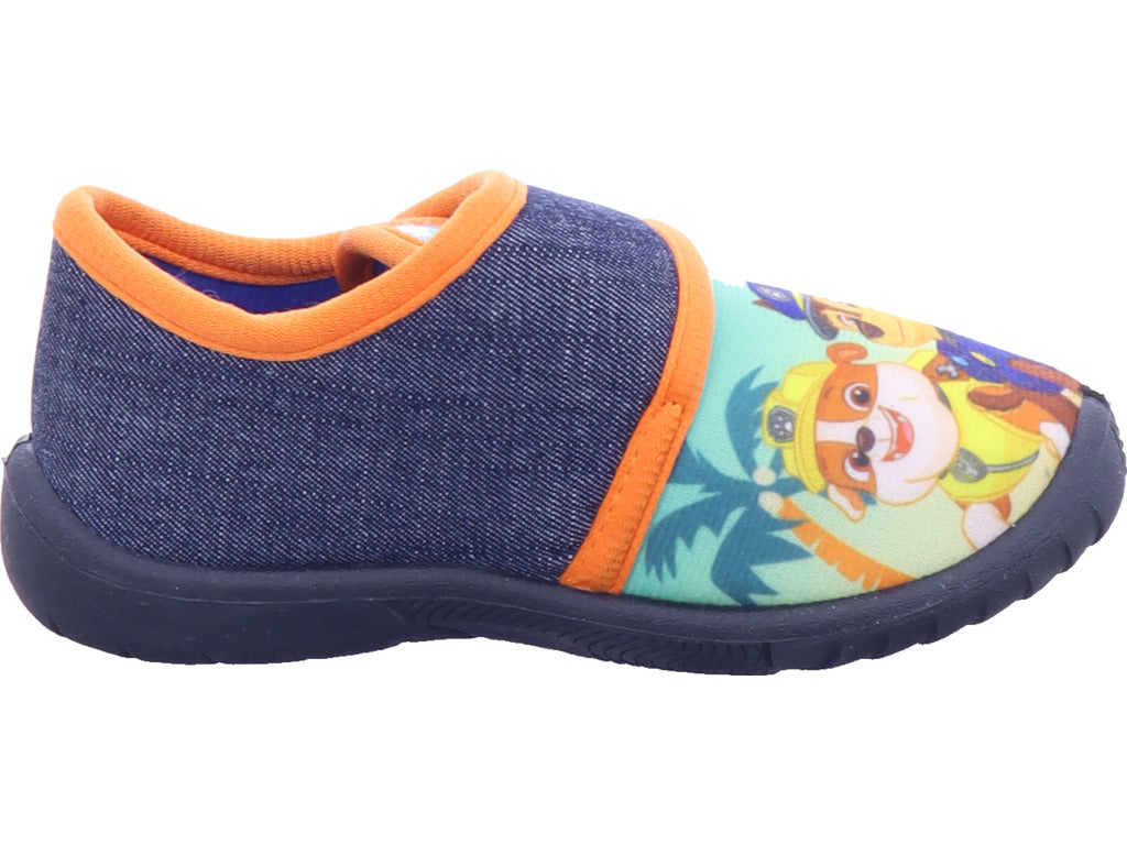 Leomil Jungen Hausschuh Paw in blau