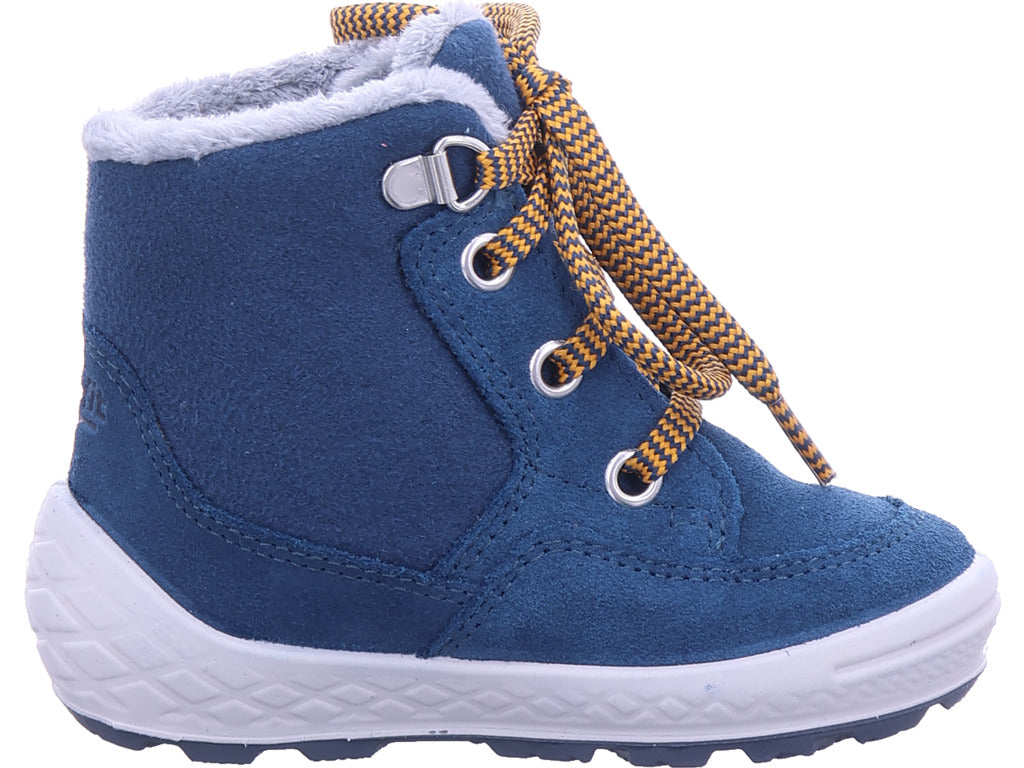 Superfit Boys' Moon Boots Leather Ankle Boots | Groovy in Blue