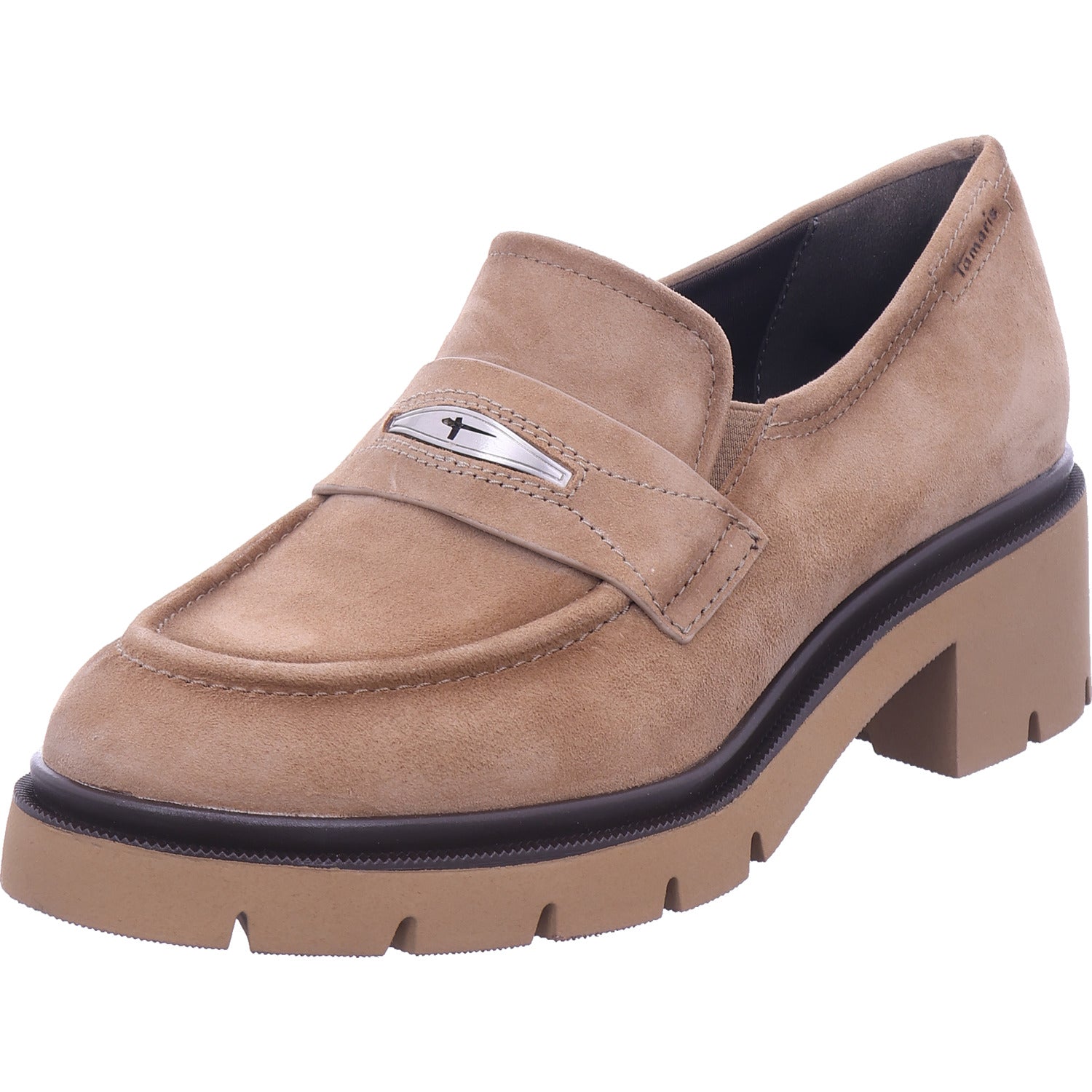 Tamaris Damen Slipper  in hell-braun