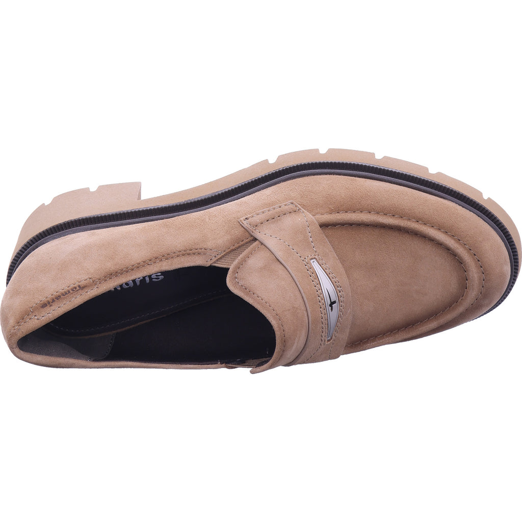 Tamaris Damen Slipper  in hell-braun