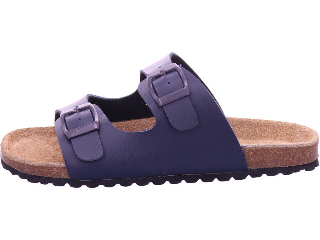 Indigo Jungen Pantolette Tieffussbett Pantoletten in blau