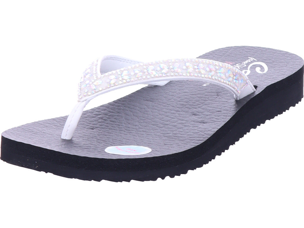 SKECHERS Damen Pantolette Butterfly Garden in weiß