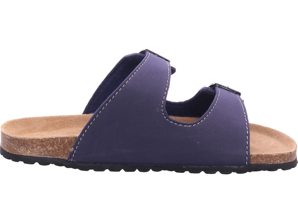 Planet Footwear Chlapecké pantofle Bio Kinder v modré barvě