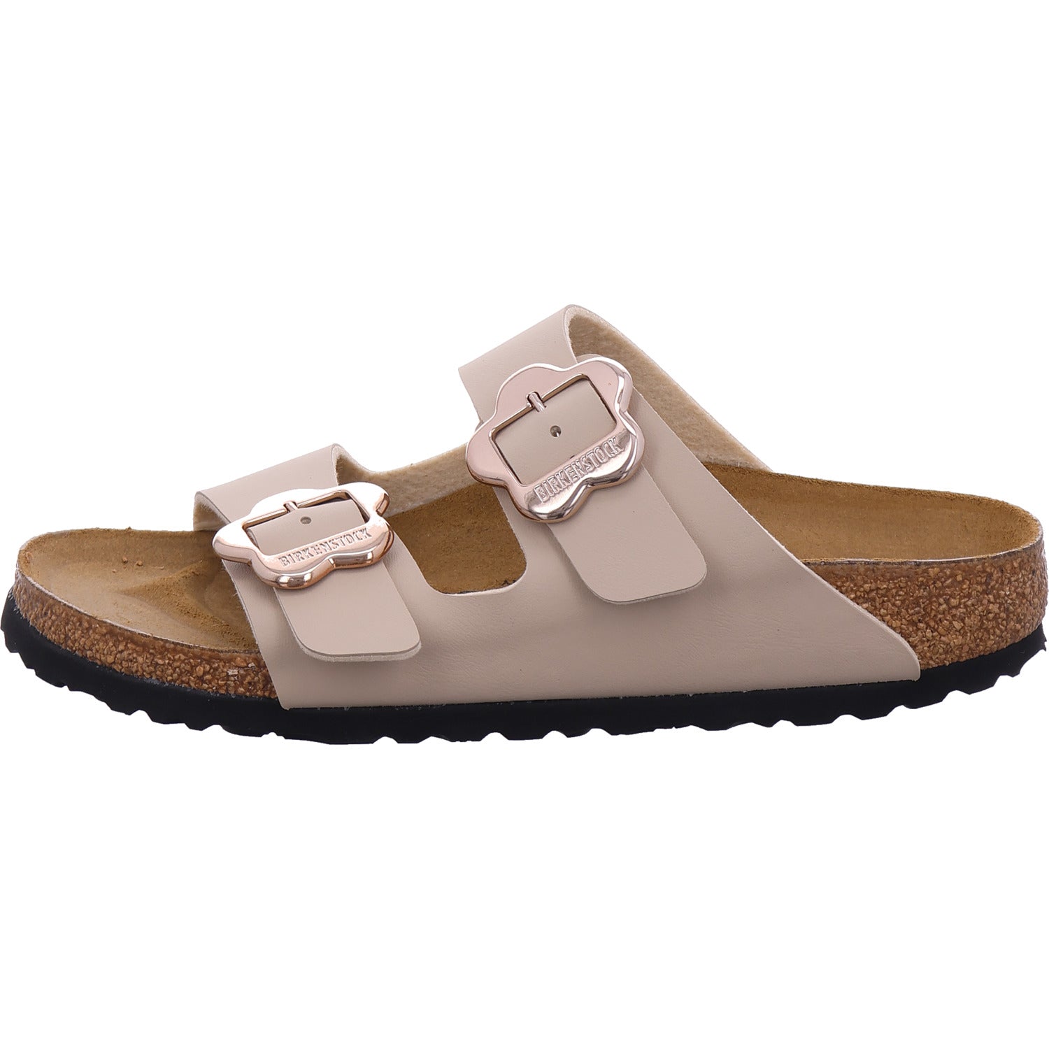 Birkenstock Damen Pantolette Arizona Flower Buckle Kids in beige