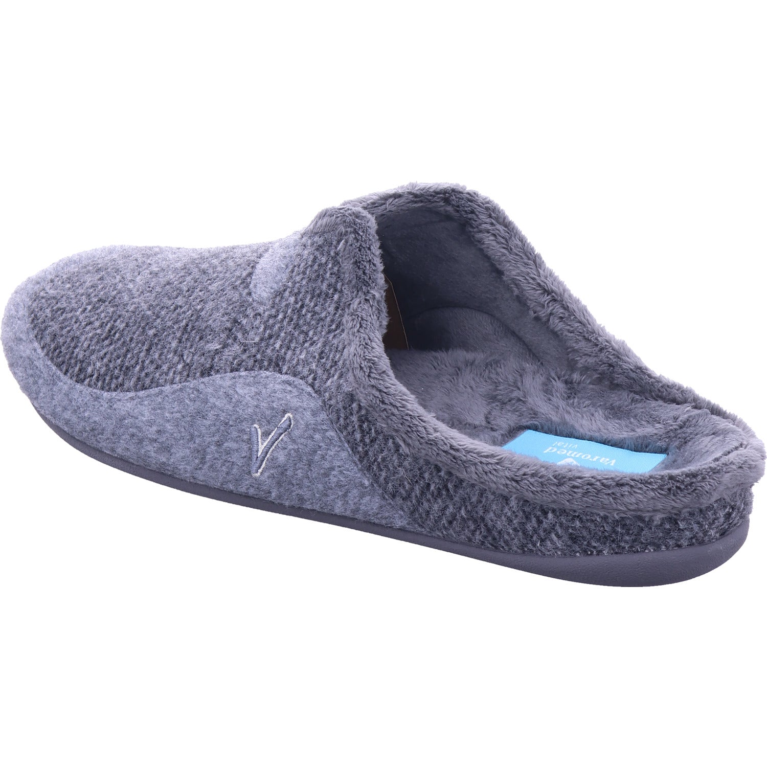 Varomed Herren Hausschuh Pedro Pantoffel in grau