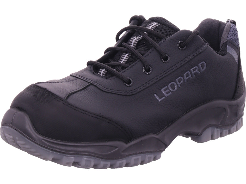 Leopard Herren Arbeitsschuh Sicherheitshalbschuh Gel S3 in schwarz