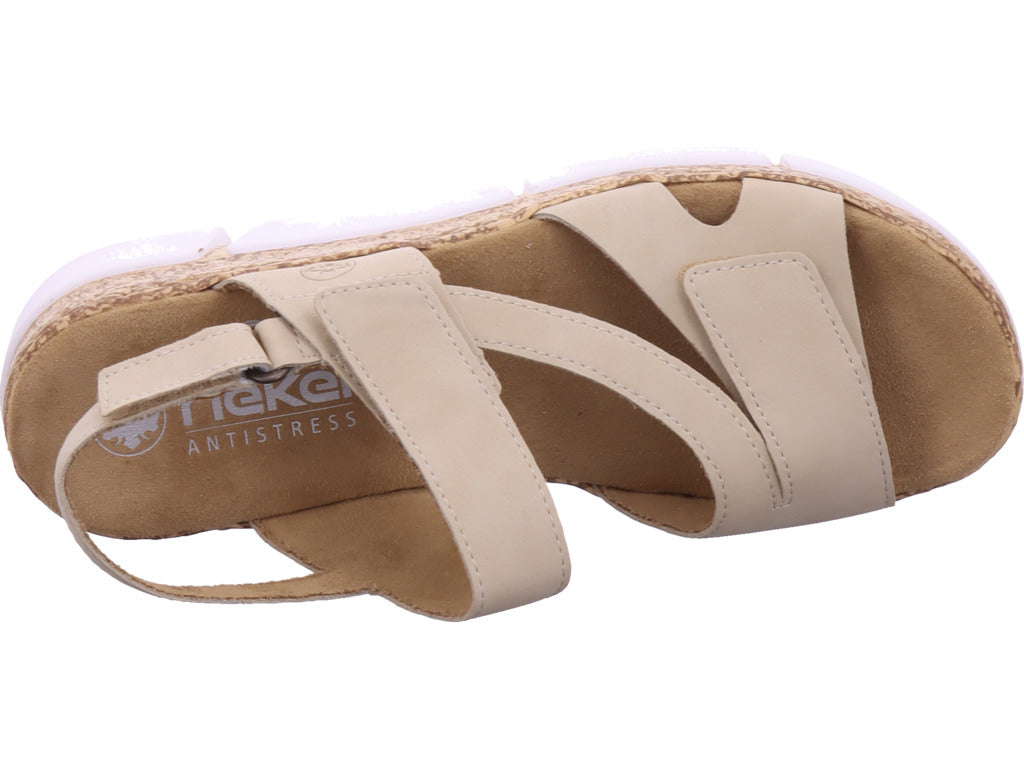 Rieker Damen Sandalette Fsk Damen Sandalen in beige