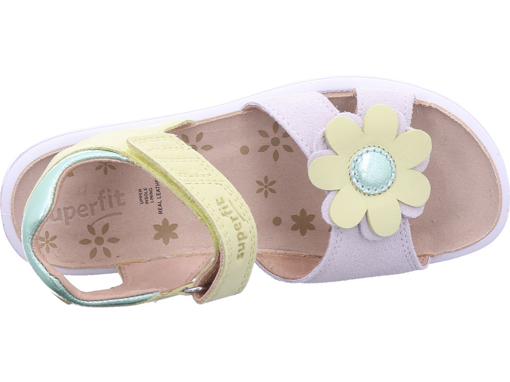 Superfit Girls' Sandal Leather Sandal Sparkle in beige
