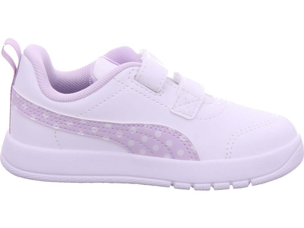 Puma dívčí sportovní obuv Courtflex V3 Dotty V v bílé barvě