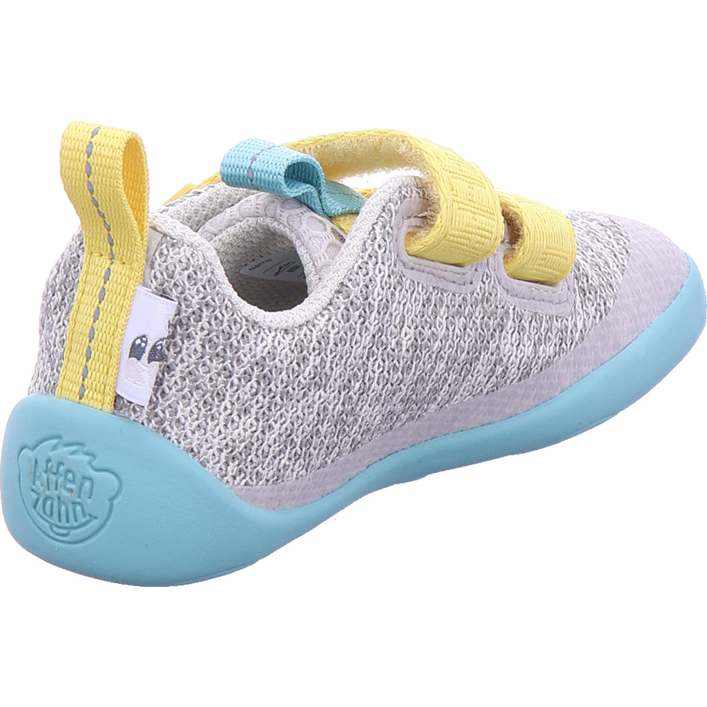 Affenzahn Girls' Low-Top Barefoot Shoe Knit Happy Rhino in Gray