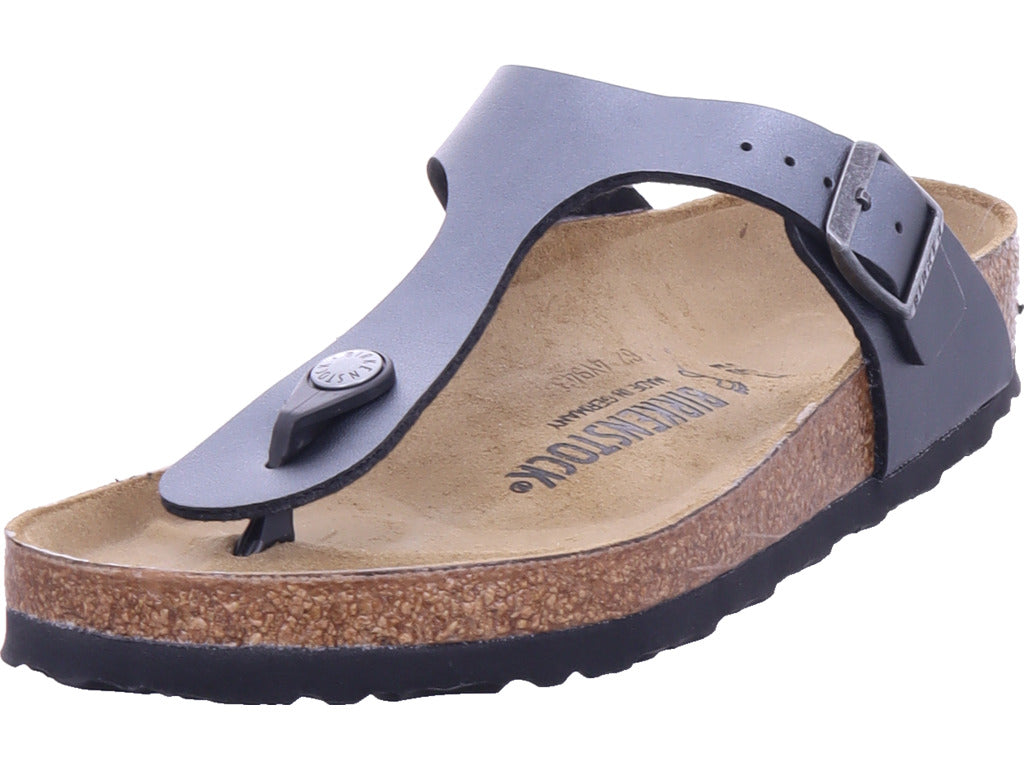 Birkenstock Gizeh BF Metallic Black mules in black