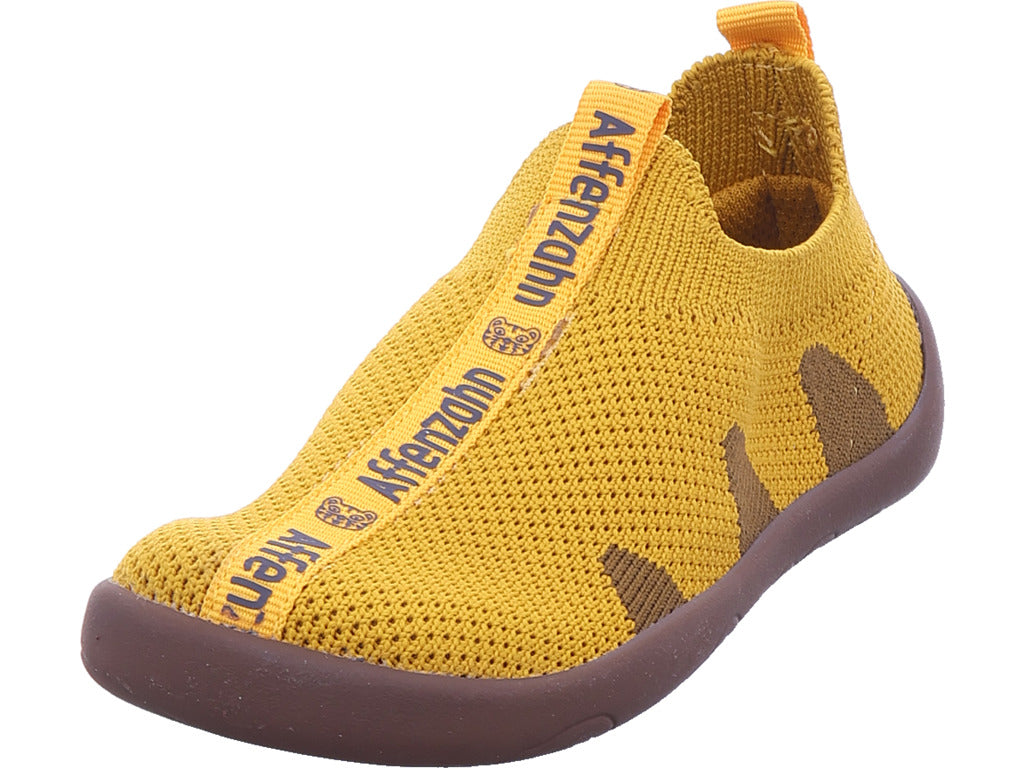 Chlapecké pantofle Affenzahn Knit Flinky Tiger žluté