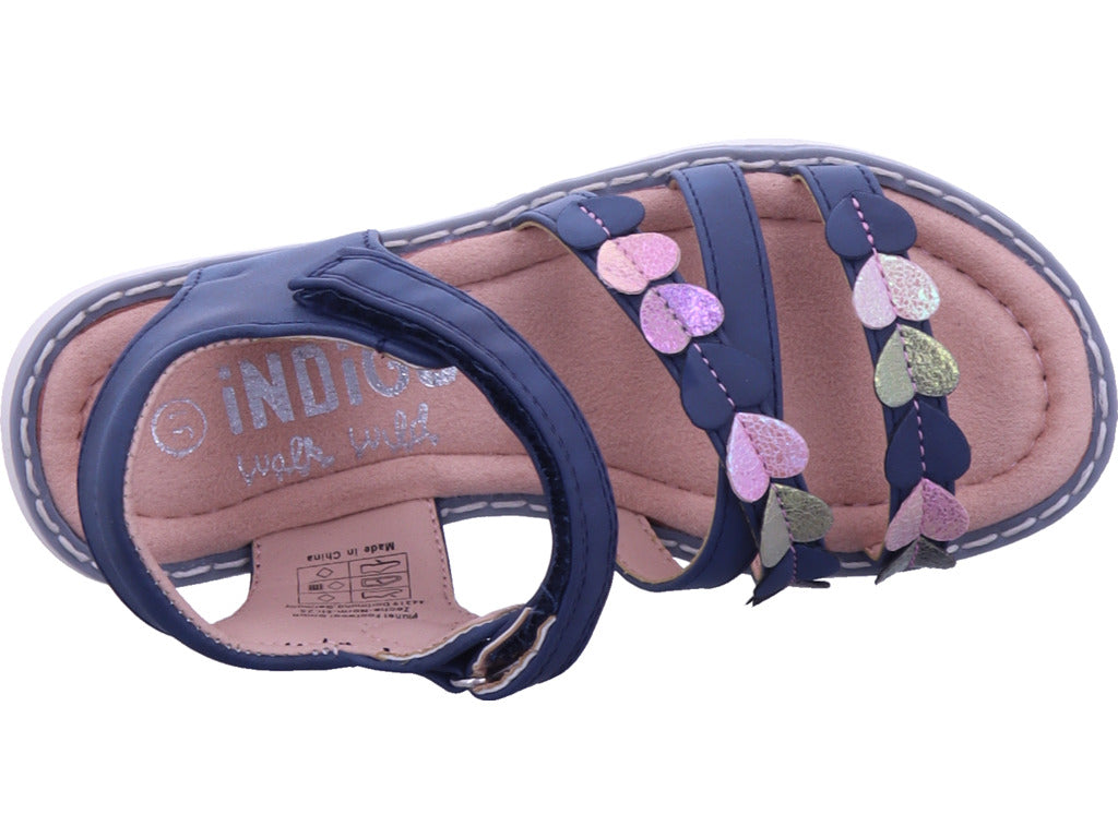 Indigo Mädchen Halbschuh  in blau