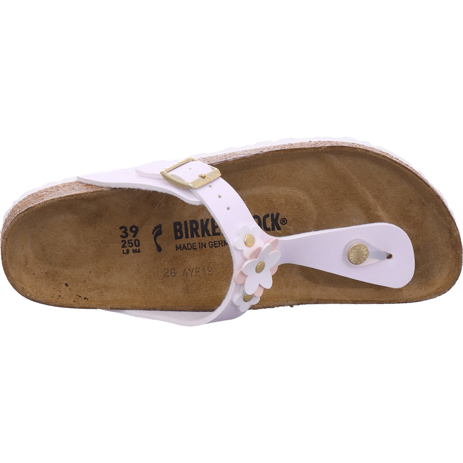 Birkenstock Damen Pantolette Gizeh Flowers in weiß