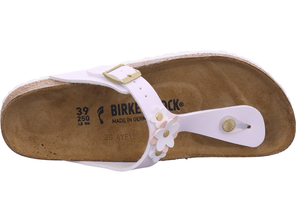 Birkenstock Damen Pantolette Gizeh Flowers in weiß
