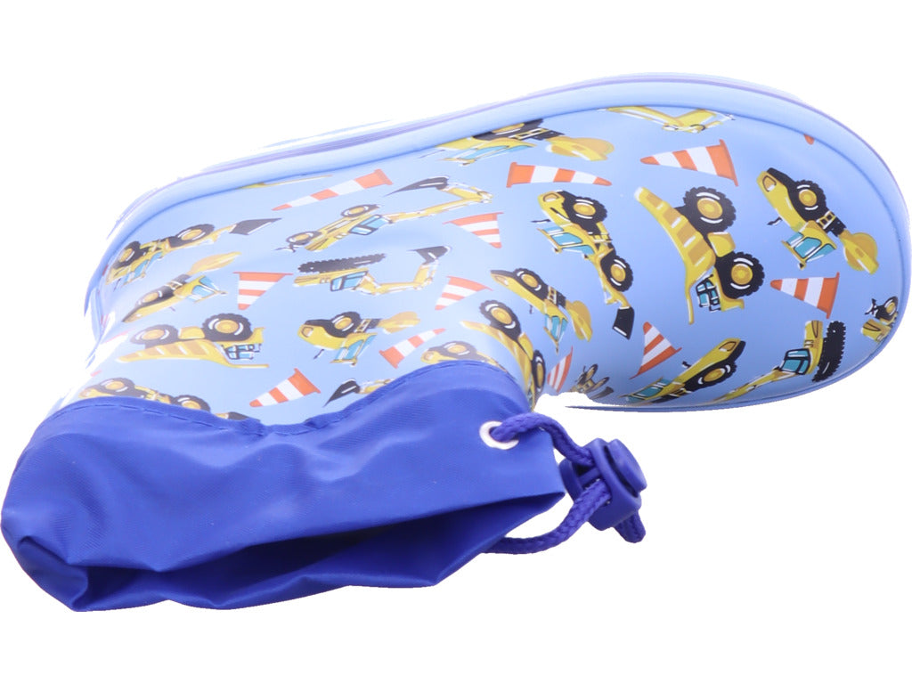 Beck Gymnas Unisex - Kinder Gummistiefel Minibagger Hellblau in blau