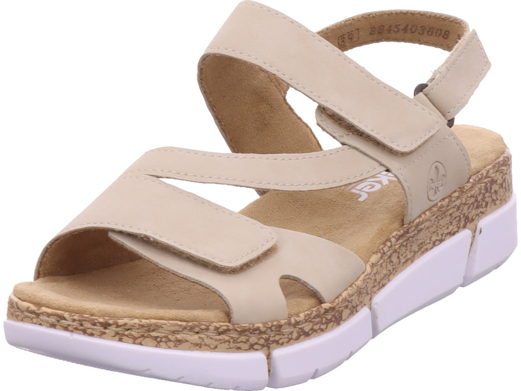 Rieker Damen Sandalette Fsk Damen Sandalen in beige