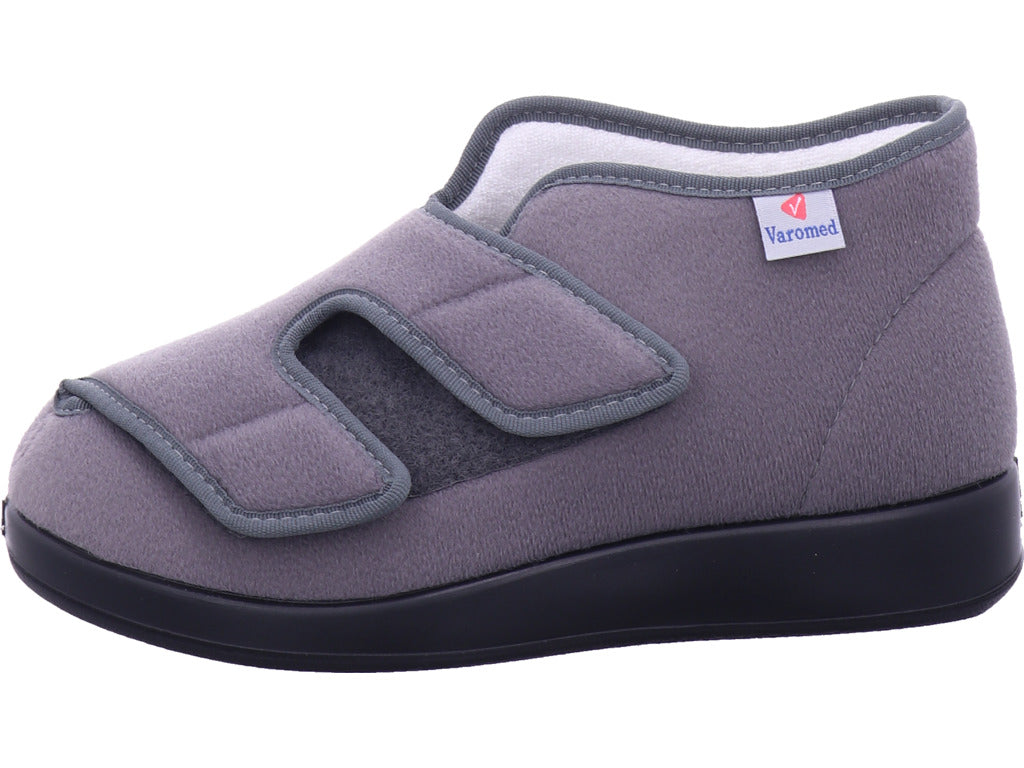 Varomed Unisex - Erwachsene Hausschuh Genua Klettschuh in grau