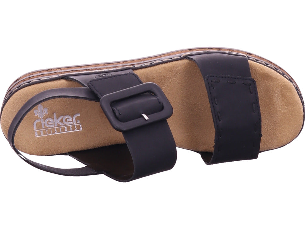 Rieker Damen Sandalette Fsk Damen Sandalen in schwarz