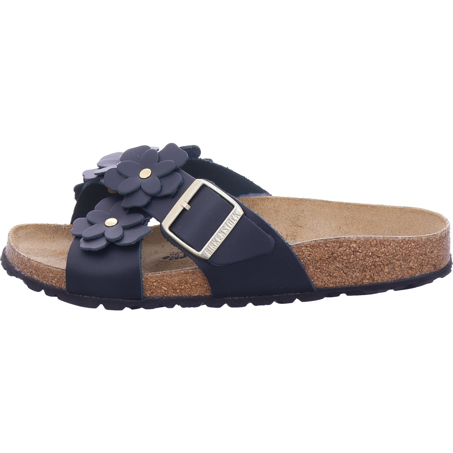 Birkenstock Damen Pantolette Siena Flower Embellishment in schwarz