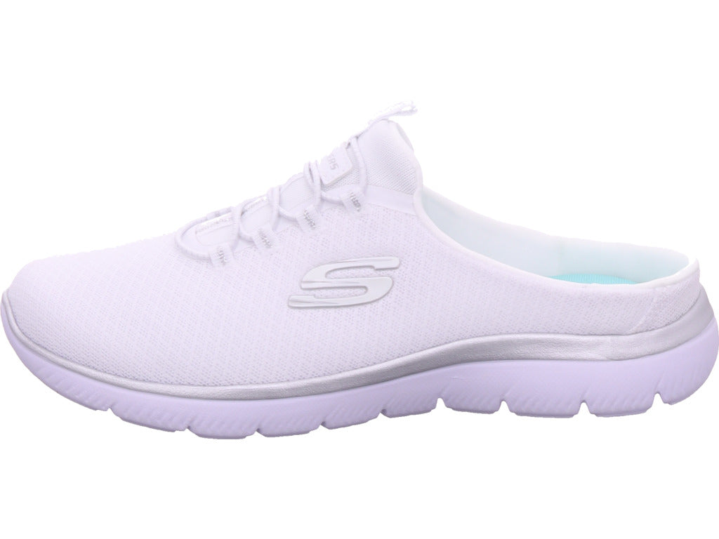 SKECHERS Dámské nazouváky Mesh Open Back W/ Memory Foam v bílé barvě