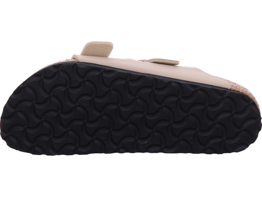 Birkenstock Damen Pantolette Arizona Flower Buckle Kids in beige