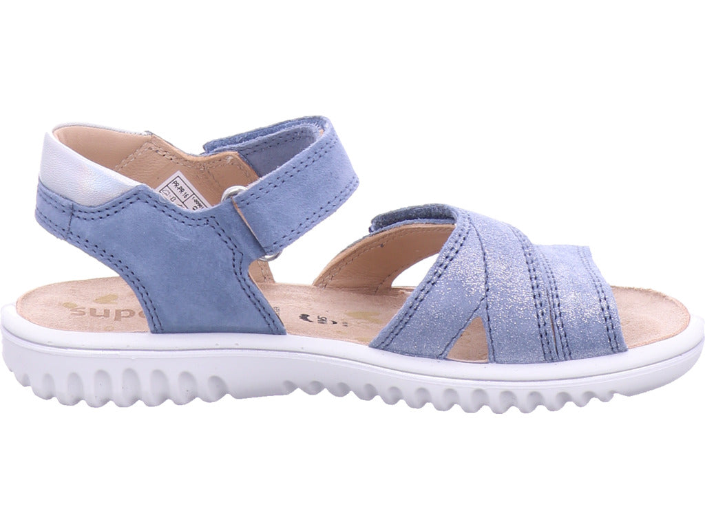 Superfit Mädchen Sandalette Sandale Leder \ Sparkle in blau