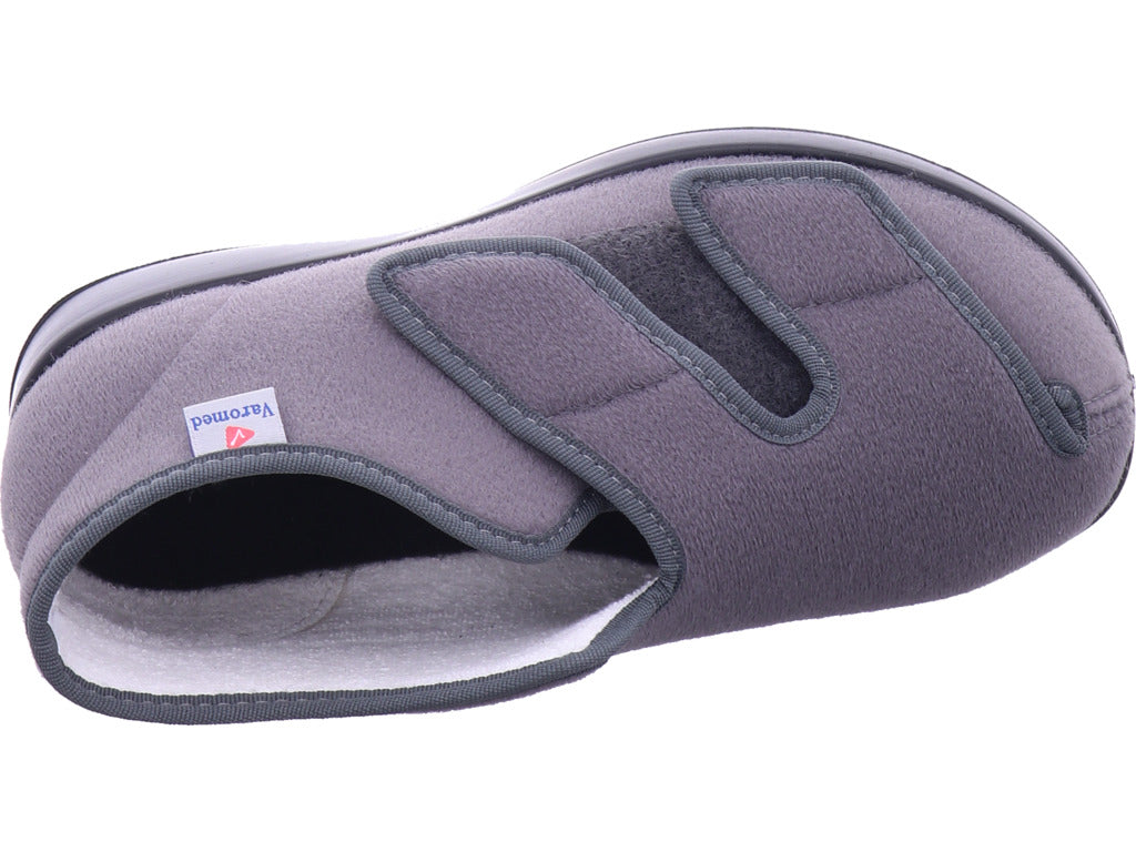 Varomed Unisex - Erwachsene Hausschuh Genua Klettschuh in grau