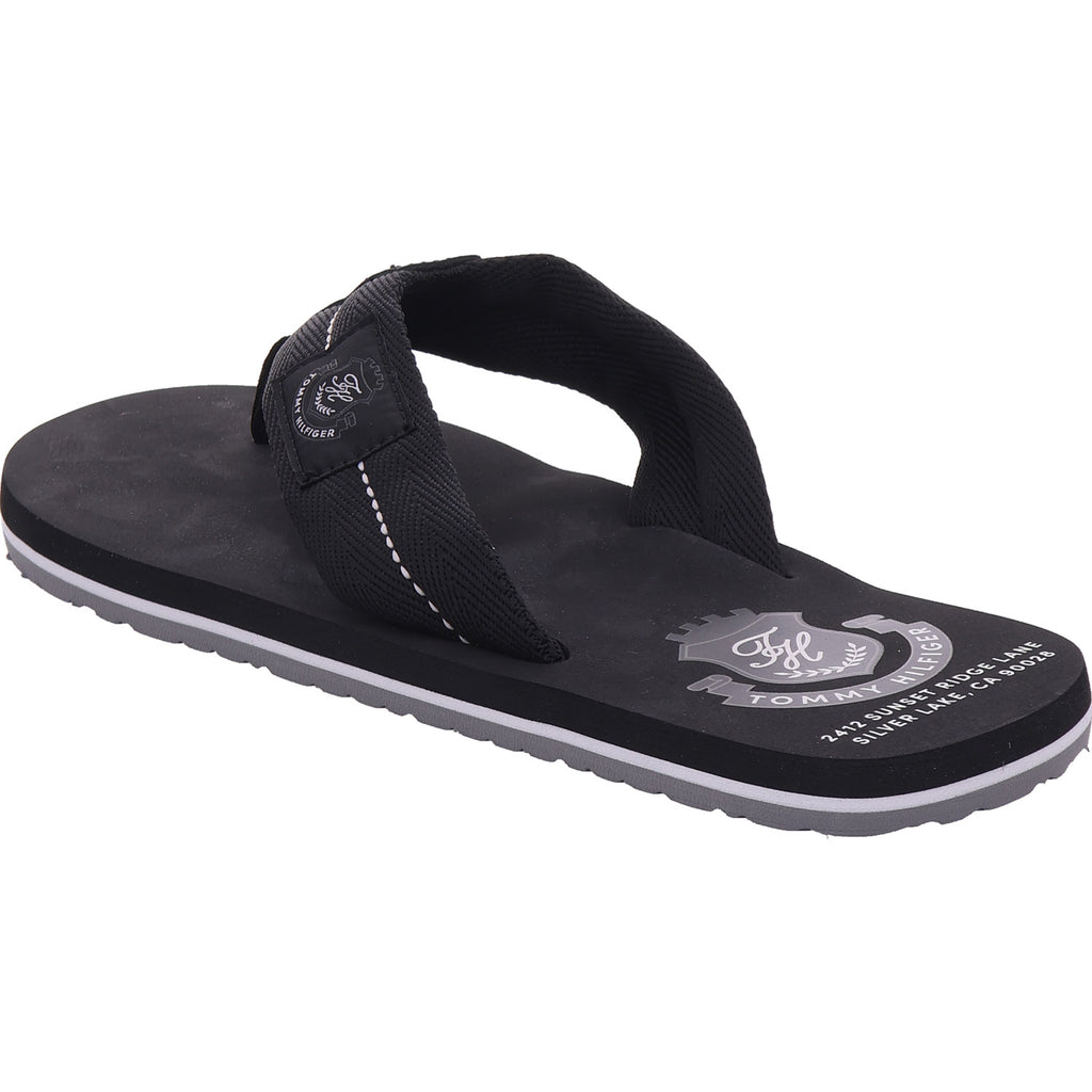 Tommy Hilfiger Men's Beach Sandals Patch Hilfiger Beach Sandal in Black