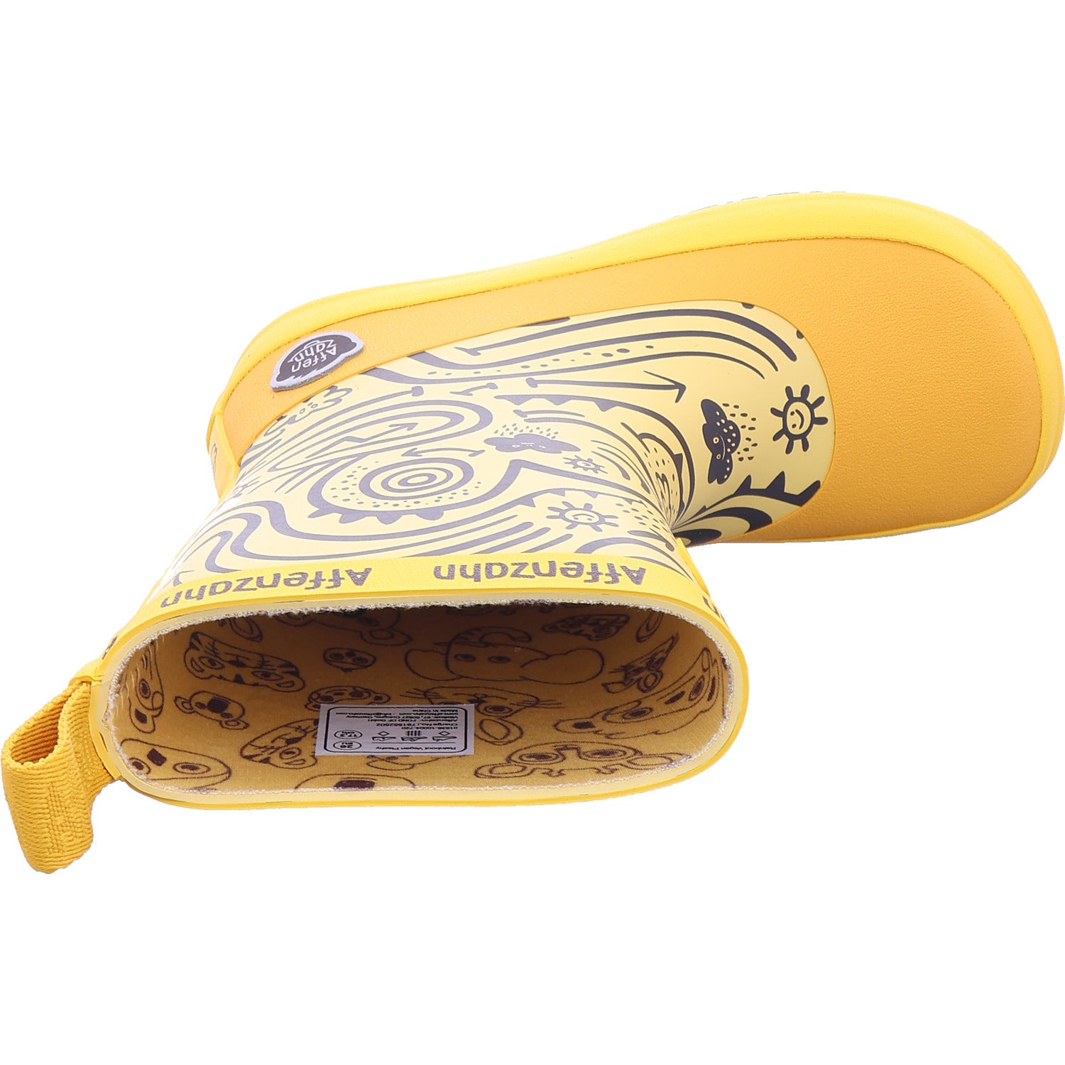Affenzahn Jungen Gummistiefel Rainboot Vegan Plashy Tiger in gelb