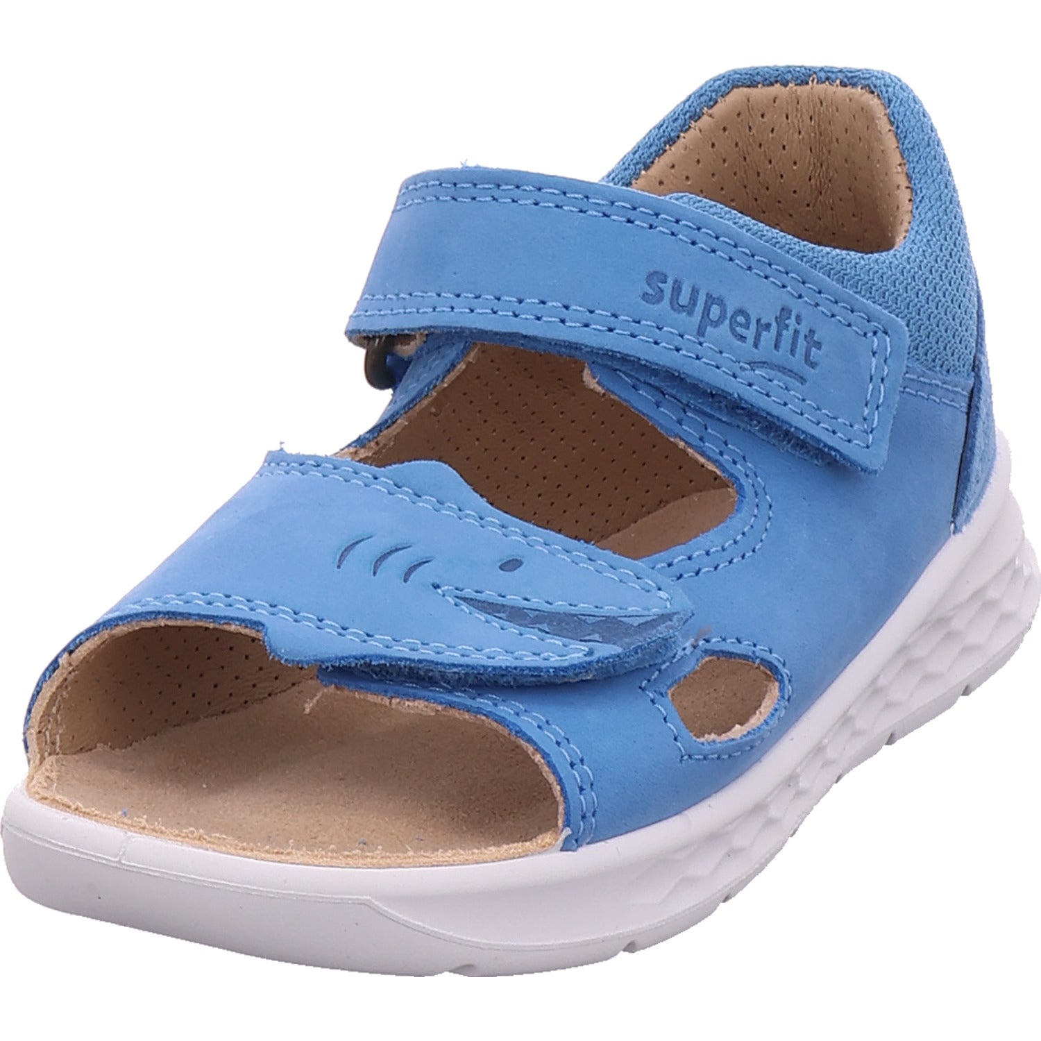 Superfit chlapecké sandály Sandalette kožené \ Lagoon v modré barvě