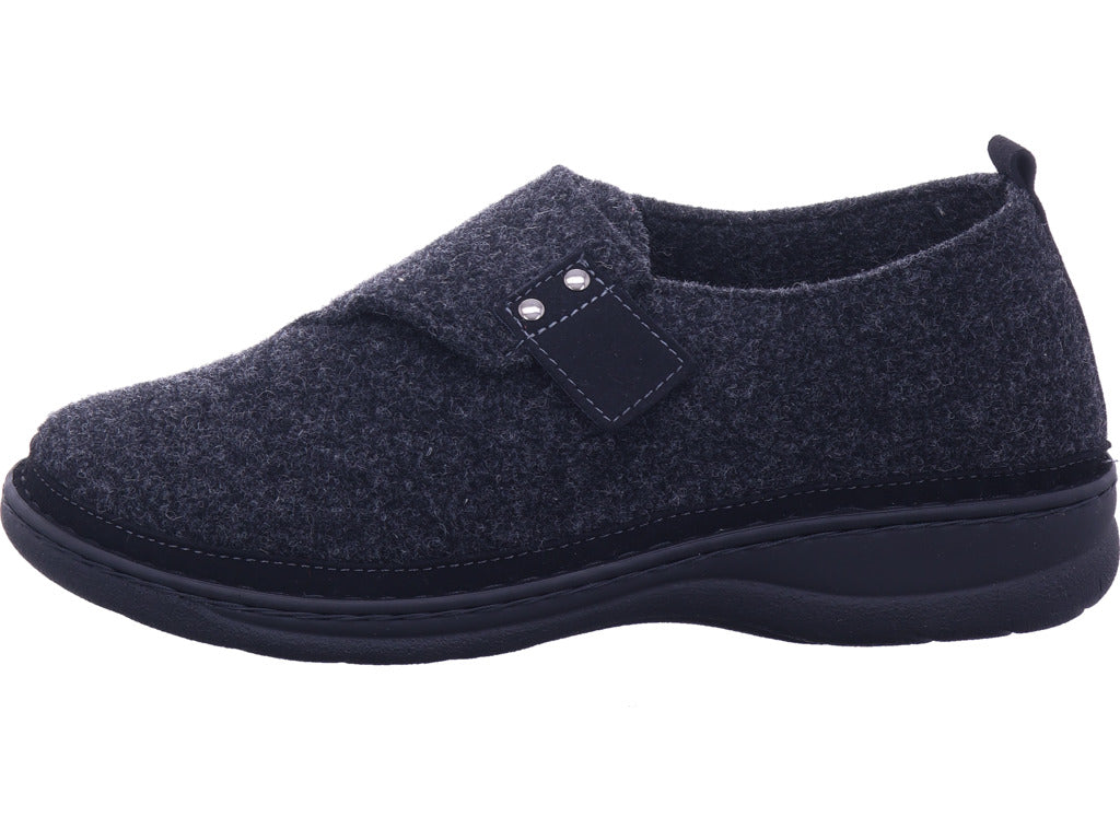 Varomed Herren Hausschuh Bruce Slipper in schwarz