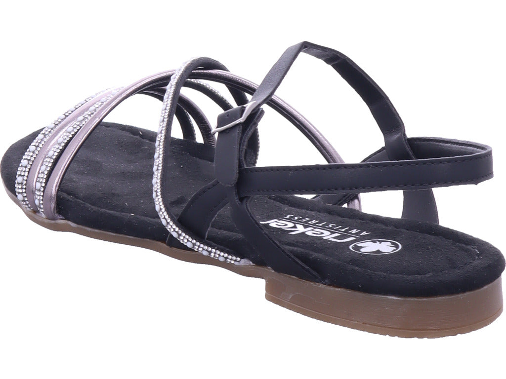 Rieker Damen Sandalette Fsk Damen Sandalen in schwarz