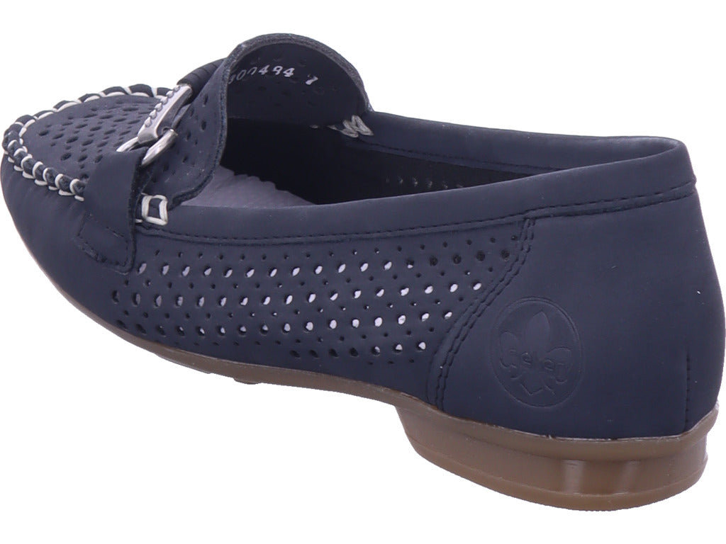 Rieker Damen Slipper Fsk Damen Halbschuhe in blau