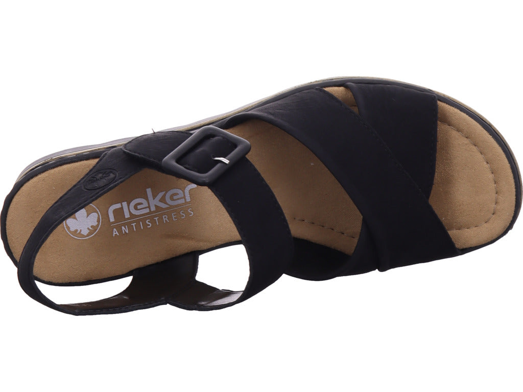 Rieker Damen Sandalette Fsk Damen Sandalen in schwarz