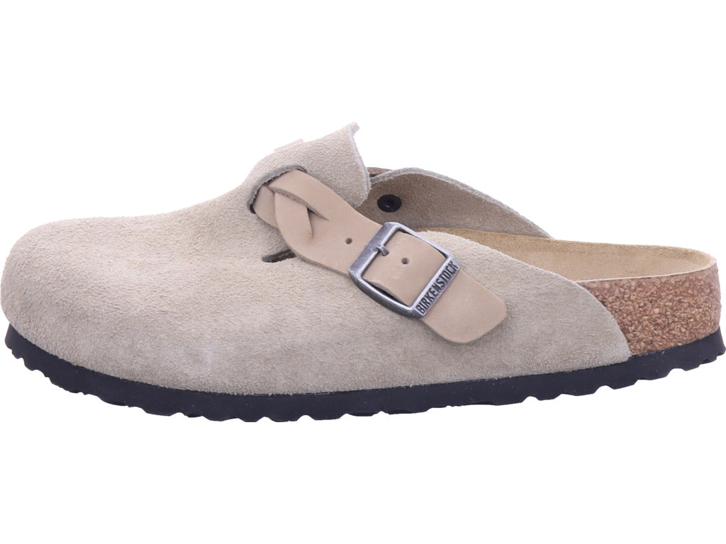 Birkenstock Boston Braided Suede mules in brown