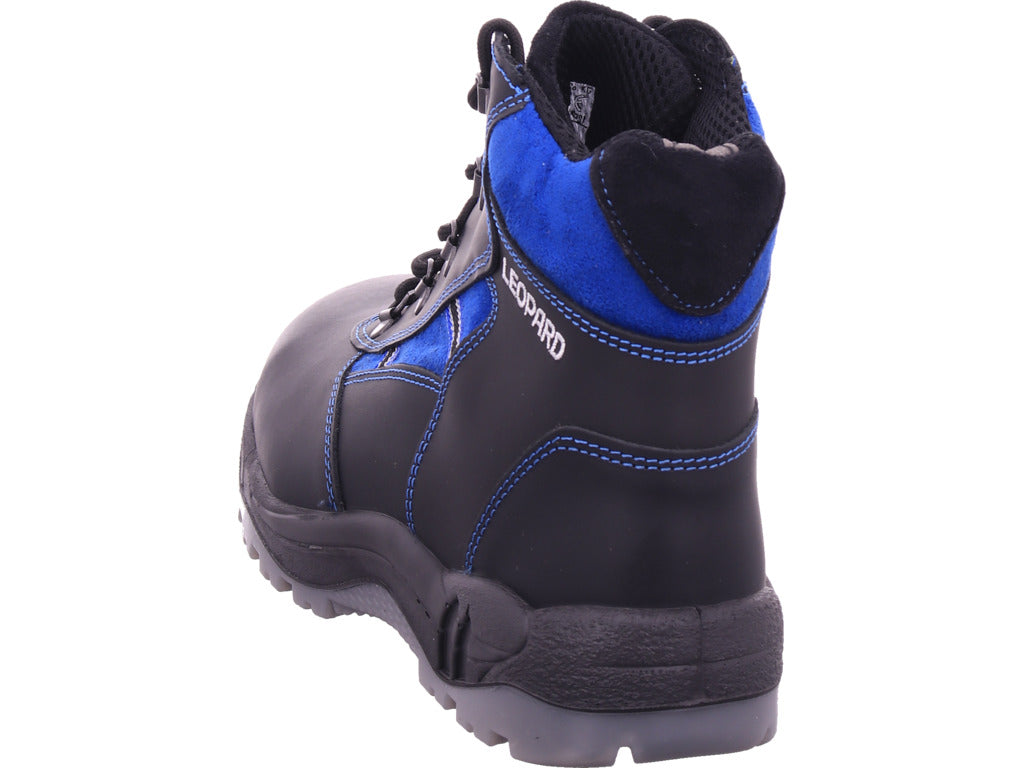 Pánské pracovní bezpečnostní kotníkové boty s leopardím vzorem velikosti S2 v černé barvě