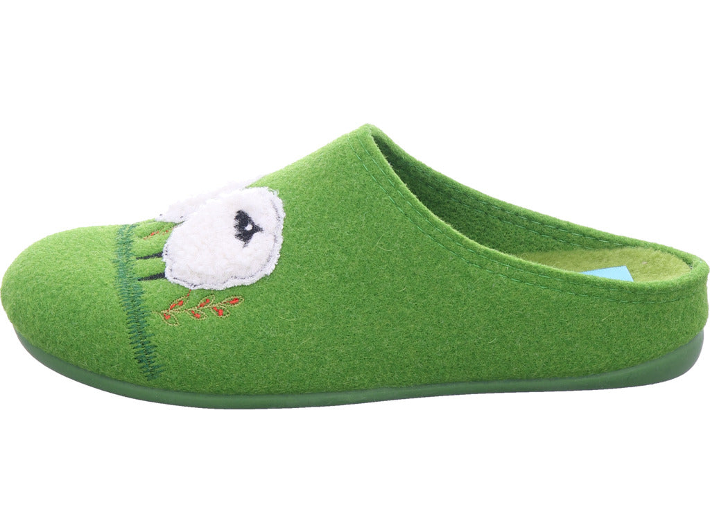 Varomed Damen Hausschuh Fina Pantoffel in grün