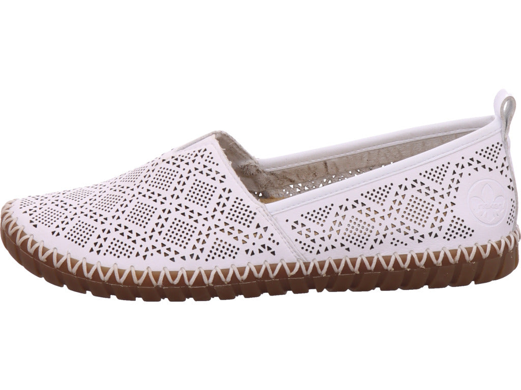 Rieker Damen Slipper Fsk Damen Halbschuhe in weiß