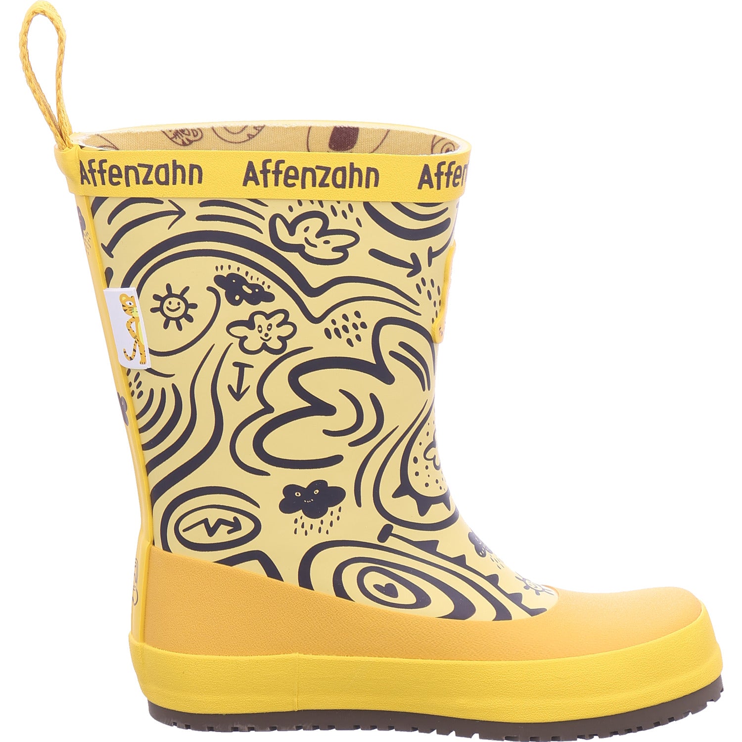 Affenzahn Jungen Gummistiefel Rainboot Vegan Plashy Tiger in gelb