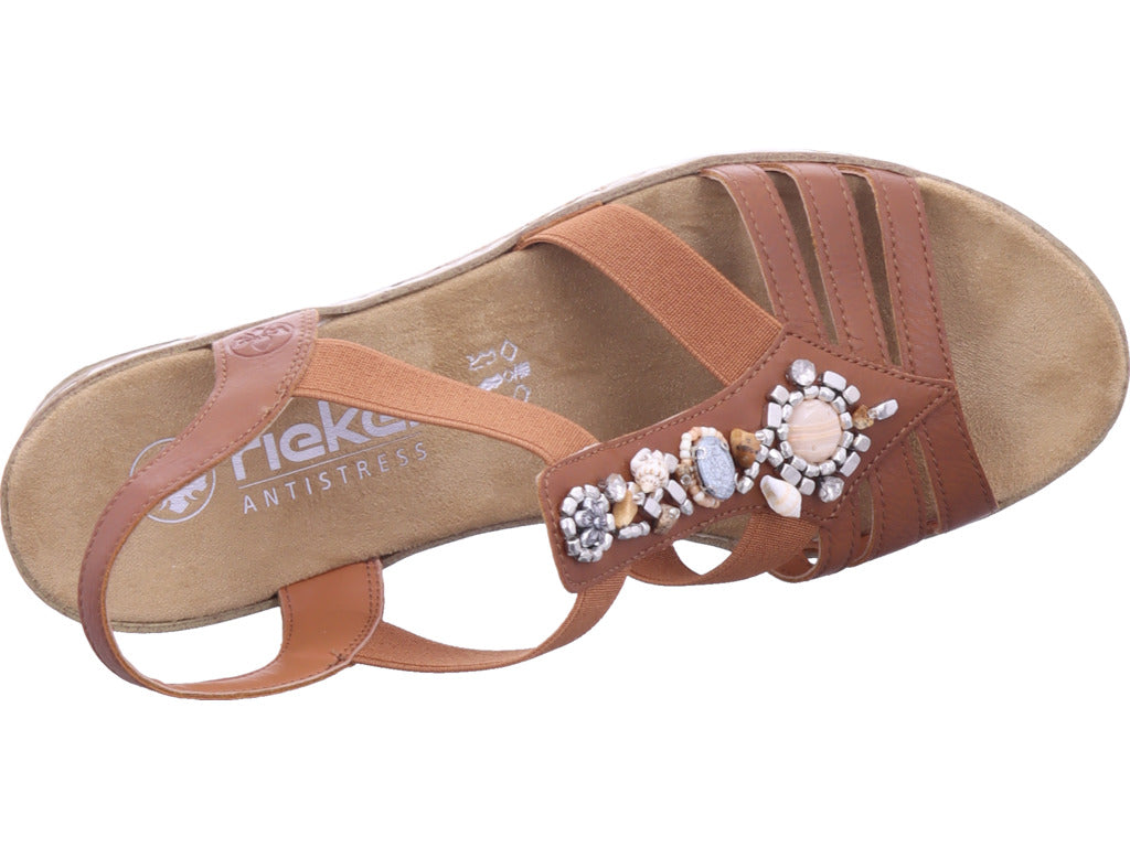 Rieker Damen Sandalette Fsk Damen Sandalen in braun
