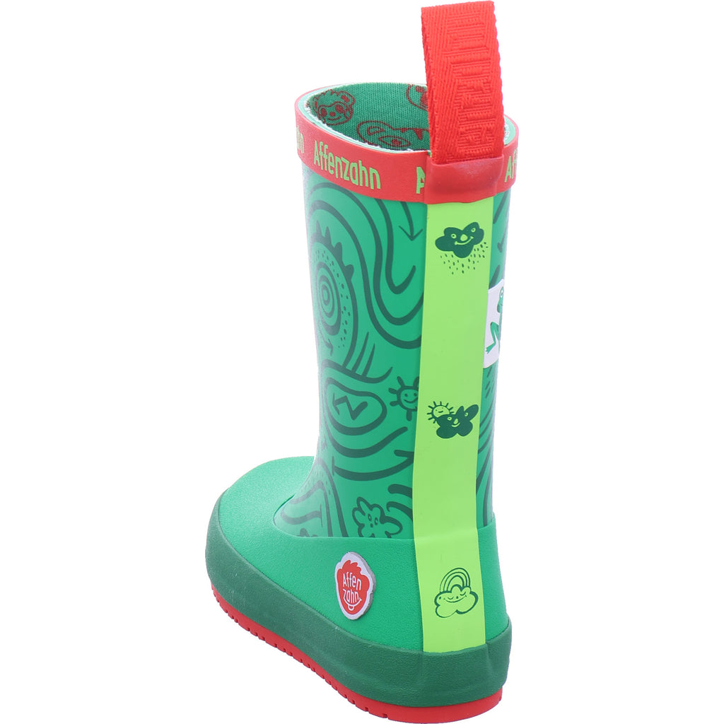 Affenzahn Jungen Gummistiefel Rainboot Vegan Plashy Frog in grün