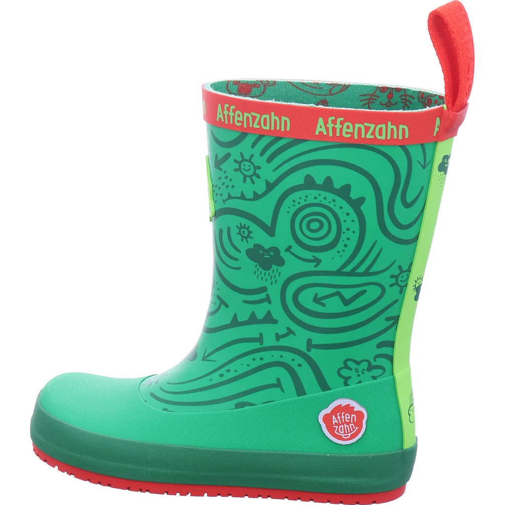 Affenzahn Jungen Gummistiefel Rainboot Vegan Plashy Frog in grün