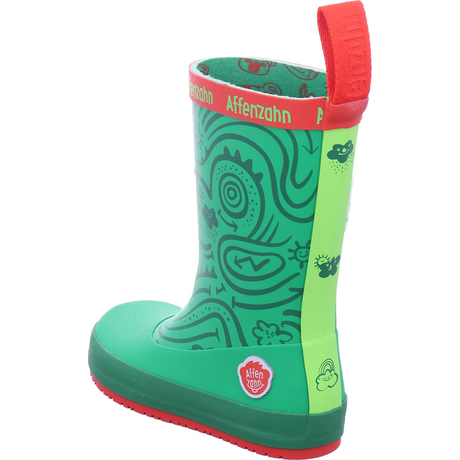 Affenzahn Jungen Gummistiefel Rainboot Vegan Plashy Frog in grün