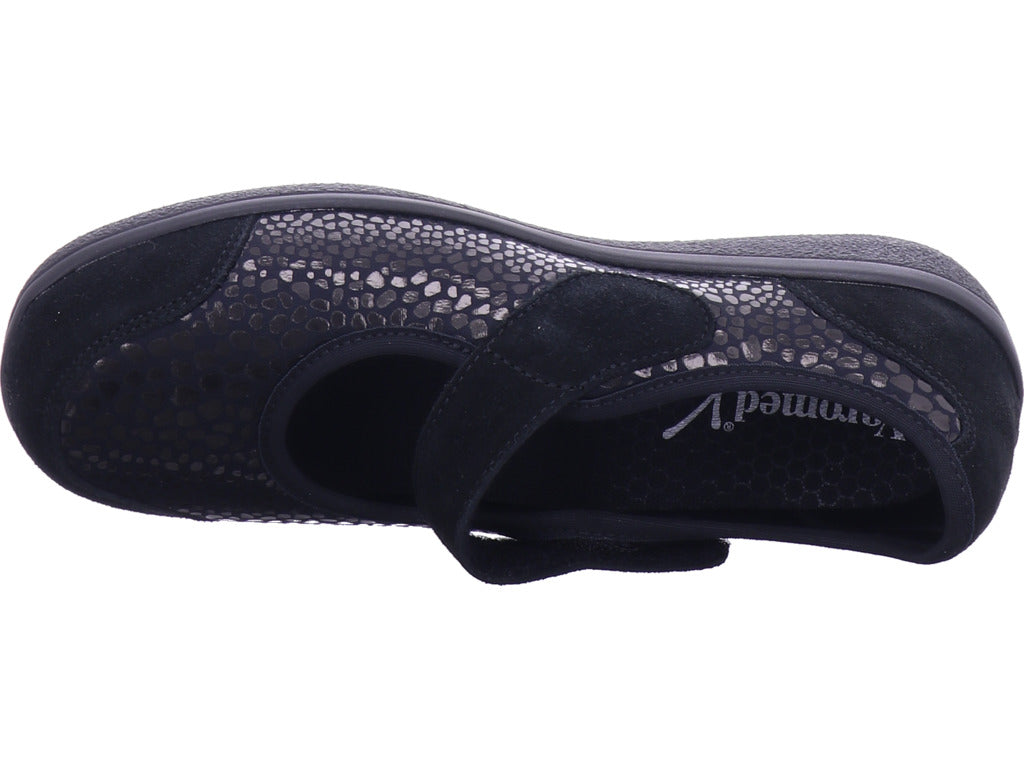 Varomed Damen Ballerina Sevilla Schwarz in schwarz