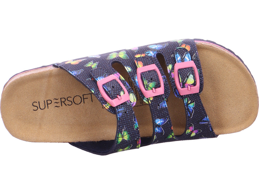 Indigo Mule Deep Footbed Mules in Blue