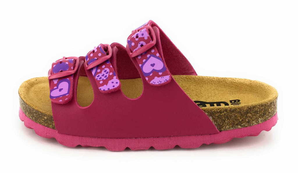 BOLD Mädchen Pantolette Pink Herz in rot