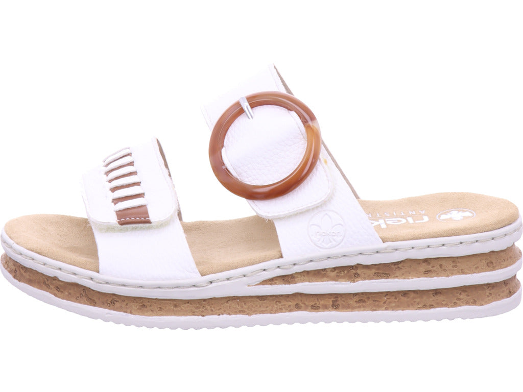 Rieker women's mule Fsk women's sandals in white